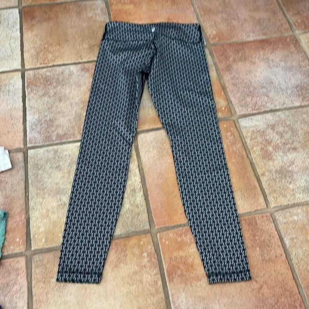 Lululemon Wunder Under Leggings Pant Full-On Luon Tri Geo Silver Spoon Black 4
